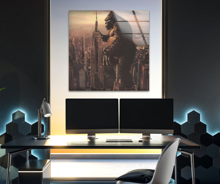 Empire State and Gorilla Tempered Glass Wall Art - MyPhotoStation