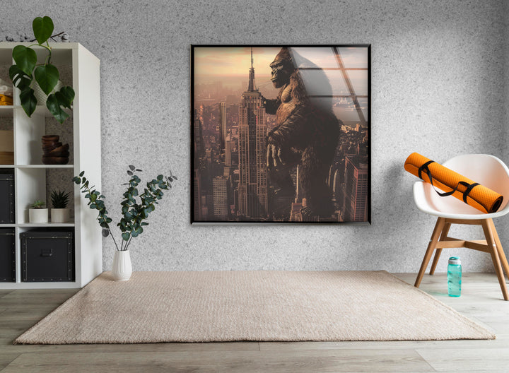 Empire State and Gorilla Tempered Glass Wall Art - MyPhotoStation