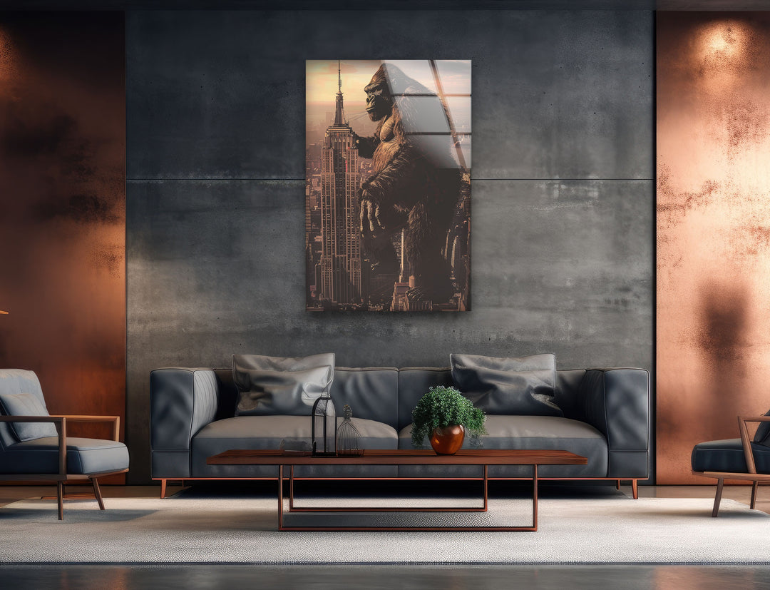 Empire State and Gorilla Tempered Glass Wall Art - MyPhotoStation