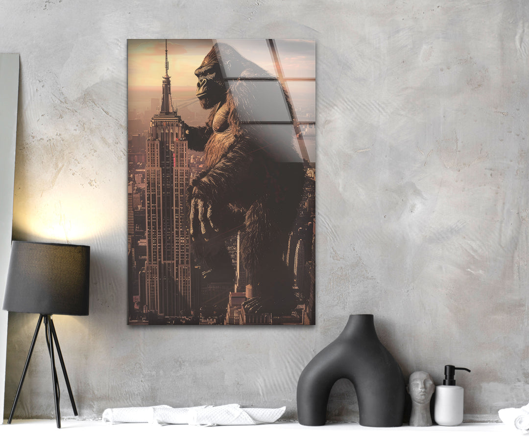 Empire State and Gorilla Tempered Glass Wall Art - MyPhotoStation