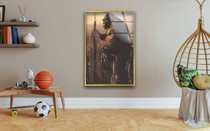 Empire State and Gorilla Tempered Glass Wall Art - MyPhotoStation