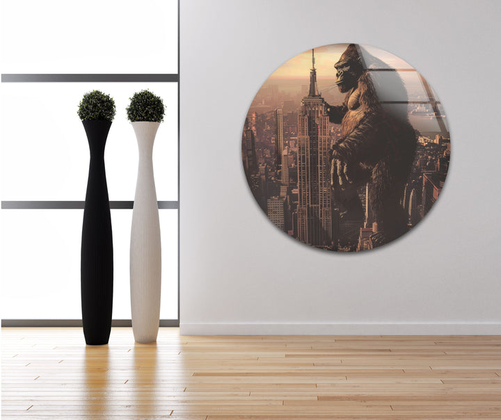 Empire State and Gorilla Tempered Glass Wall Art - MyPhotoStation