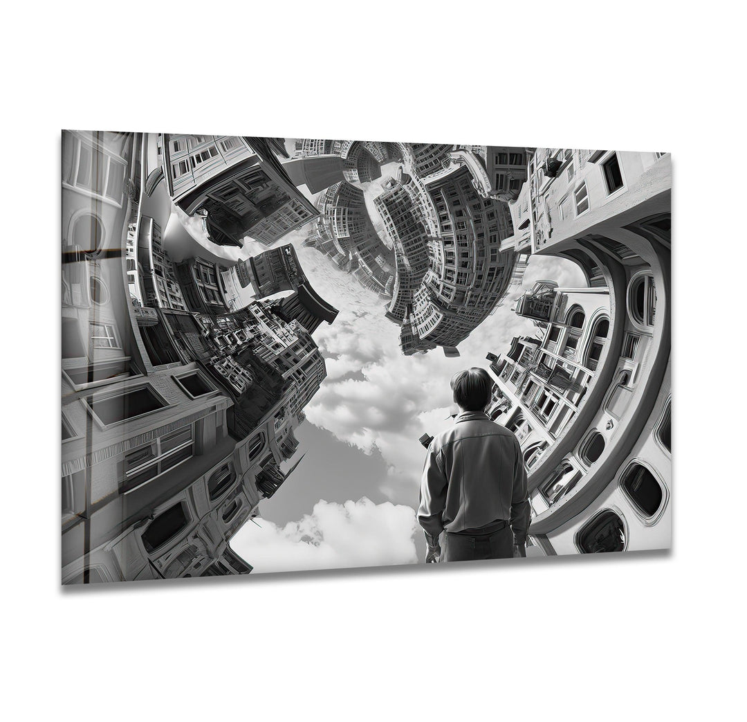 Escher Futuristic Glass Wall Art large glass photo prints, glass wall photos
