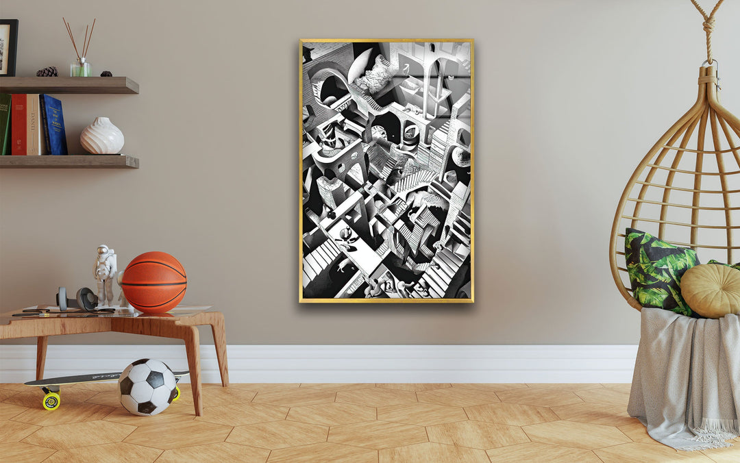 Escher Glass Wall Art large glass photo prints, glass wall photos
