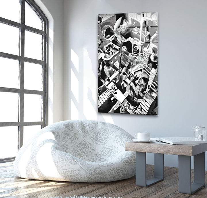 Escher Glass Wall Art custom glass photo prints, large glass prints
