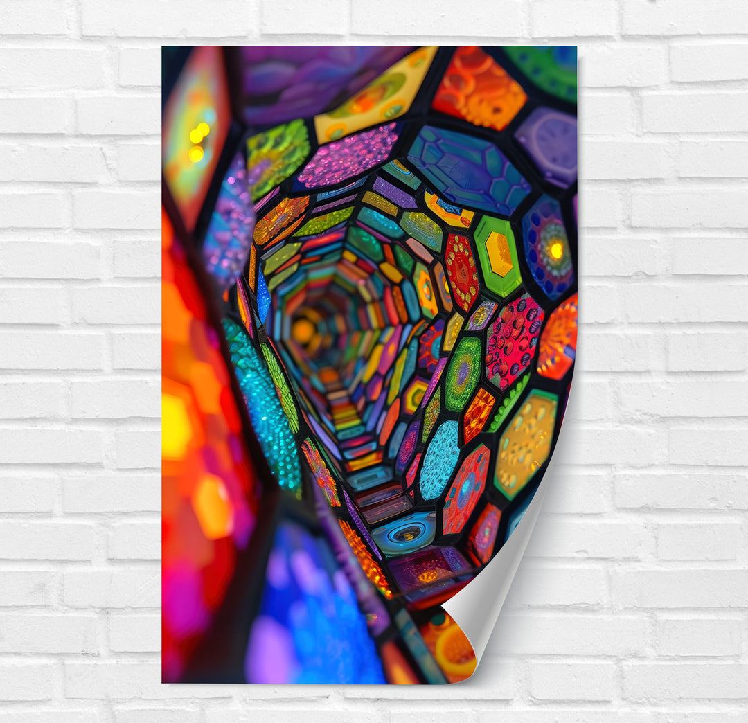 Ethnic Patterned Swirl Glass Wall Art print on glass, glass printed photos