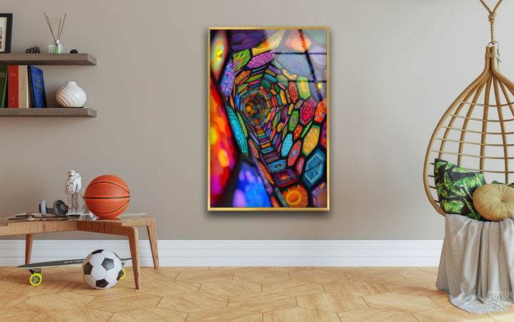 Ethnic Patterned Swirl Glass Wall Art glass image printing, glass prints from photos