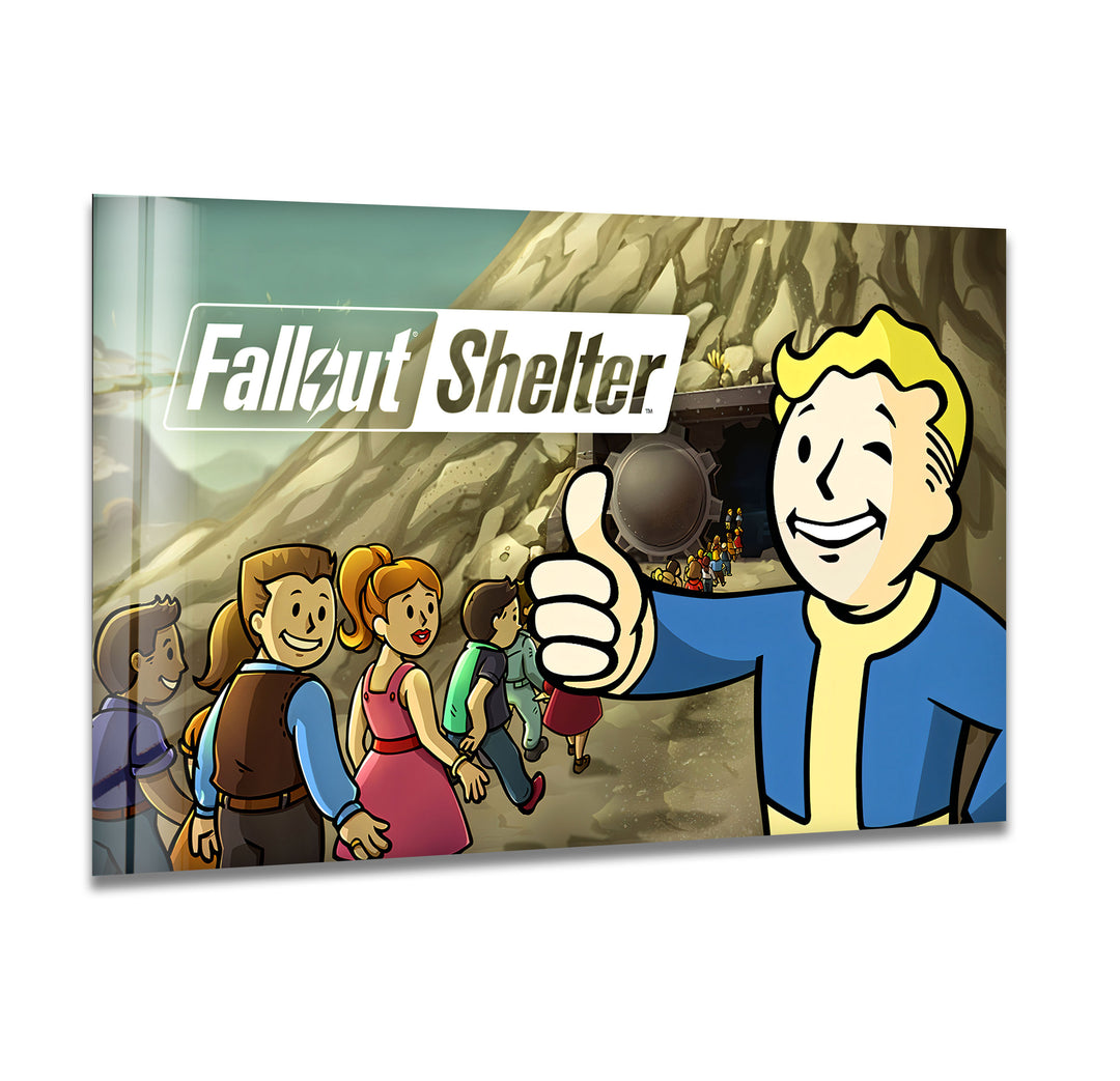 Fallout Glass Wall Art print picture on glass, Tempered Glass Wall Art
