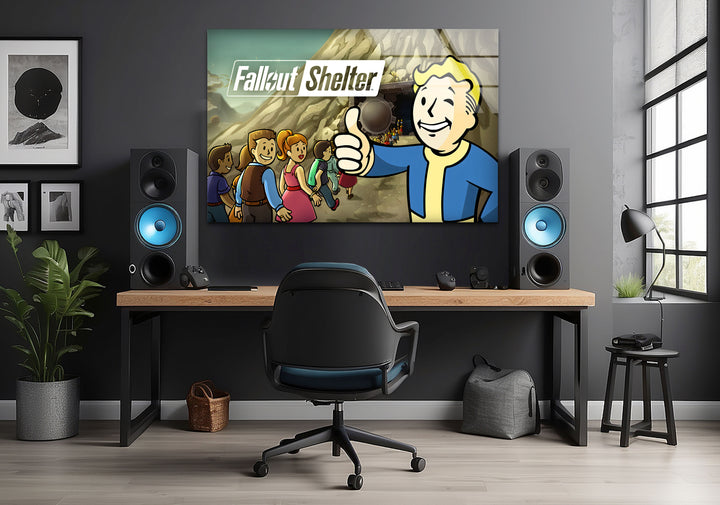 Fallout Glass Wall Art photo print on glass, prints on glass wall art
