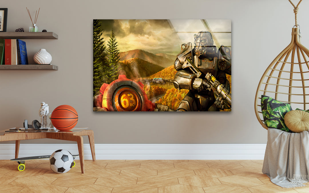 Eye-catching gamer wall decor showcasing intricate gaming art and stunning video game landscapes
