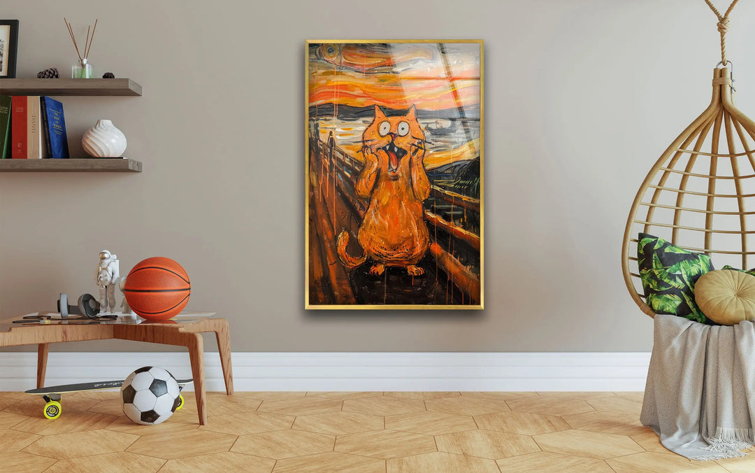 Fat Orange Cat Stunning Picture on Glass Collections