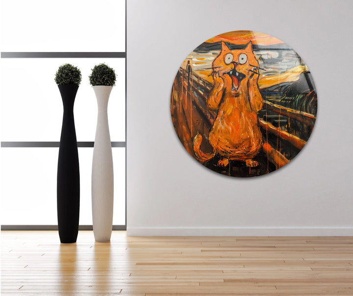 Fat Orange Cat Modern Glass Wall Art & Decor Ideas