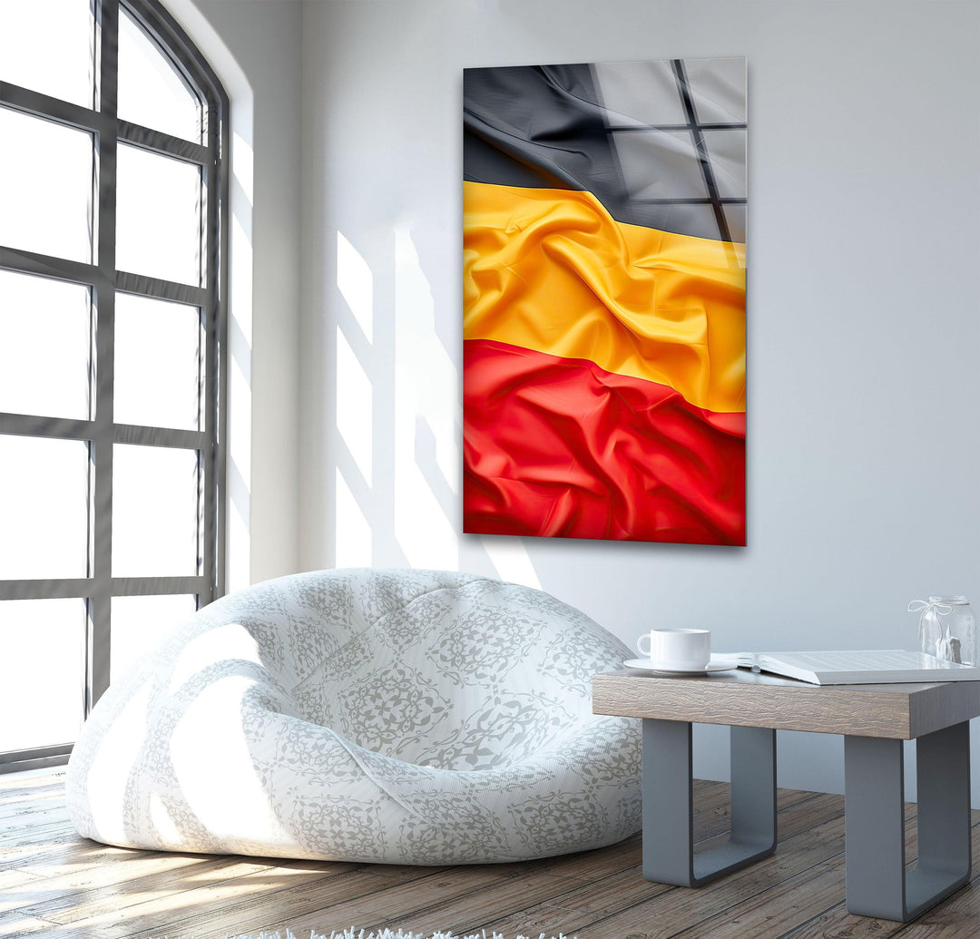 Germany Flag Glass Wall Art picture on glass wall art, photos printed on glass
