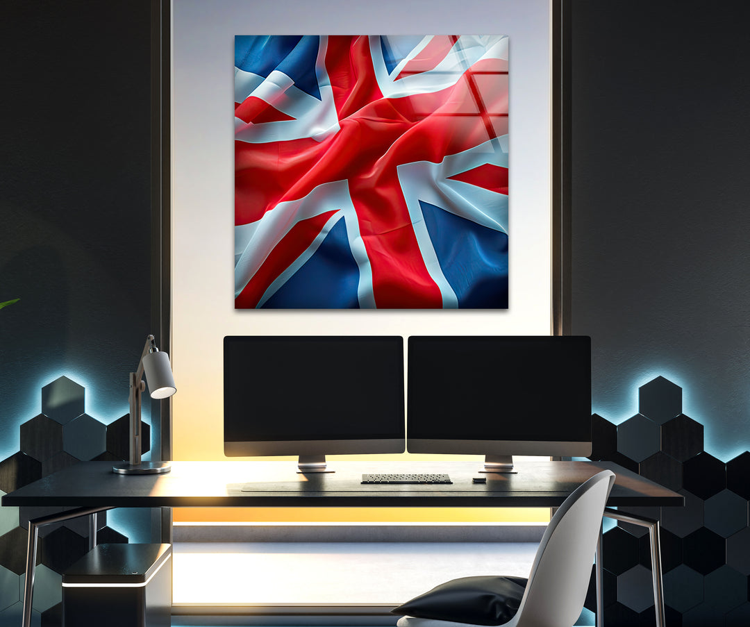 United Kingdom Flag Glass Wall Art print on glass, glass printed photos
