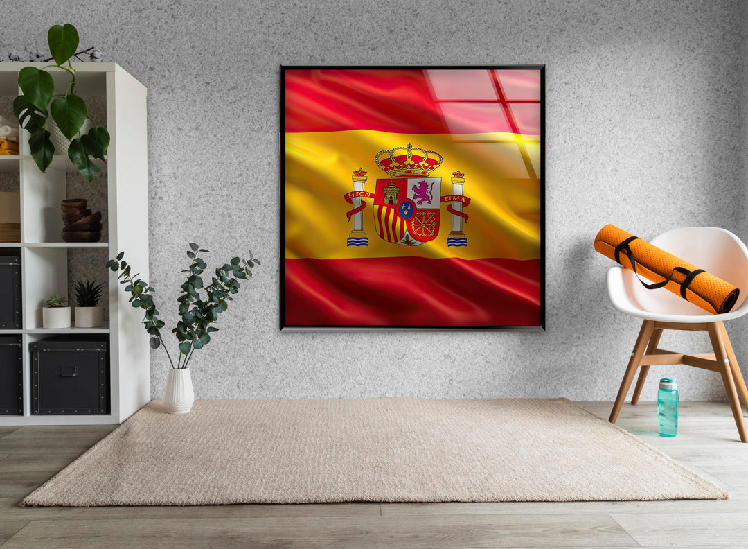 Spain Flag Glass Wall Art glass photo prints, glass picture prints
