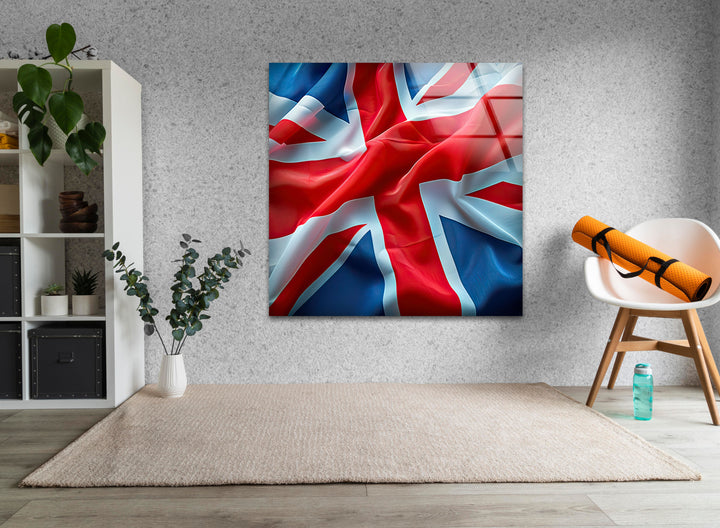 United Kingdom Flag Glass Wall Art picture on glass wall art, photos printed on glass
