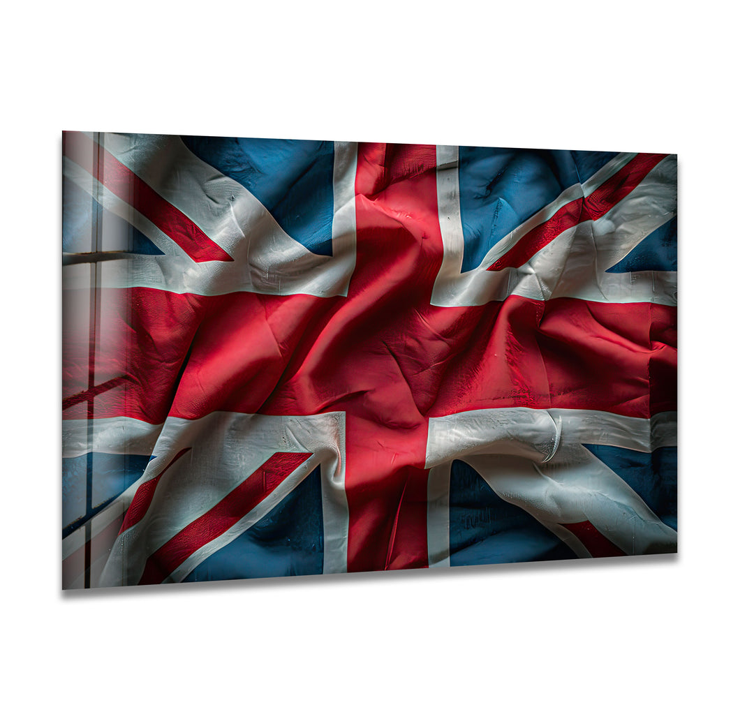 Old United Kingdom Flag Glass Wall Art art glass wall art, glass wall art pictures
