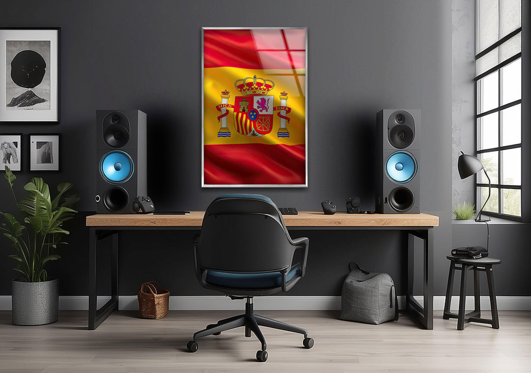 Spain Flag Glass Wall Art glass pictures for Wall, glass prints wall art
