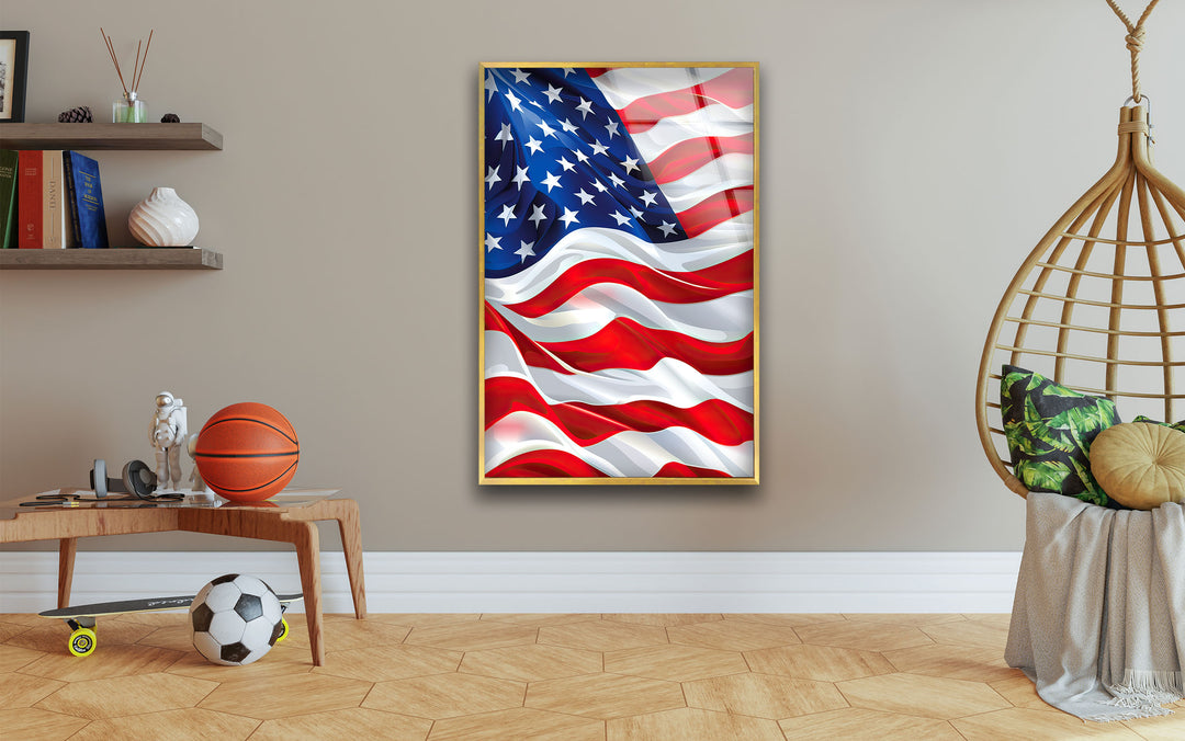 American Flag Glass Wall Art glass photo prints, glass picture prints
