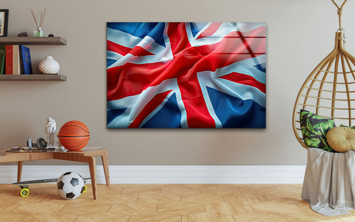 United Kingdom Flag Glass Wall Art custom glass pictures, glass art prints
