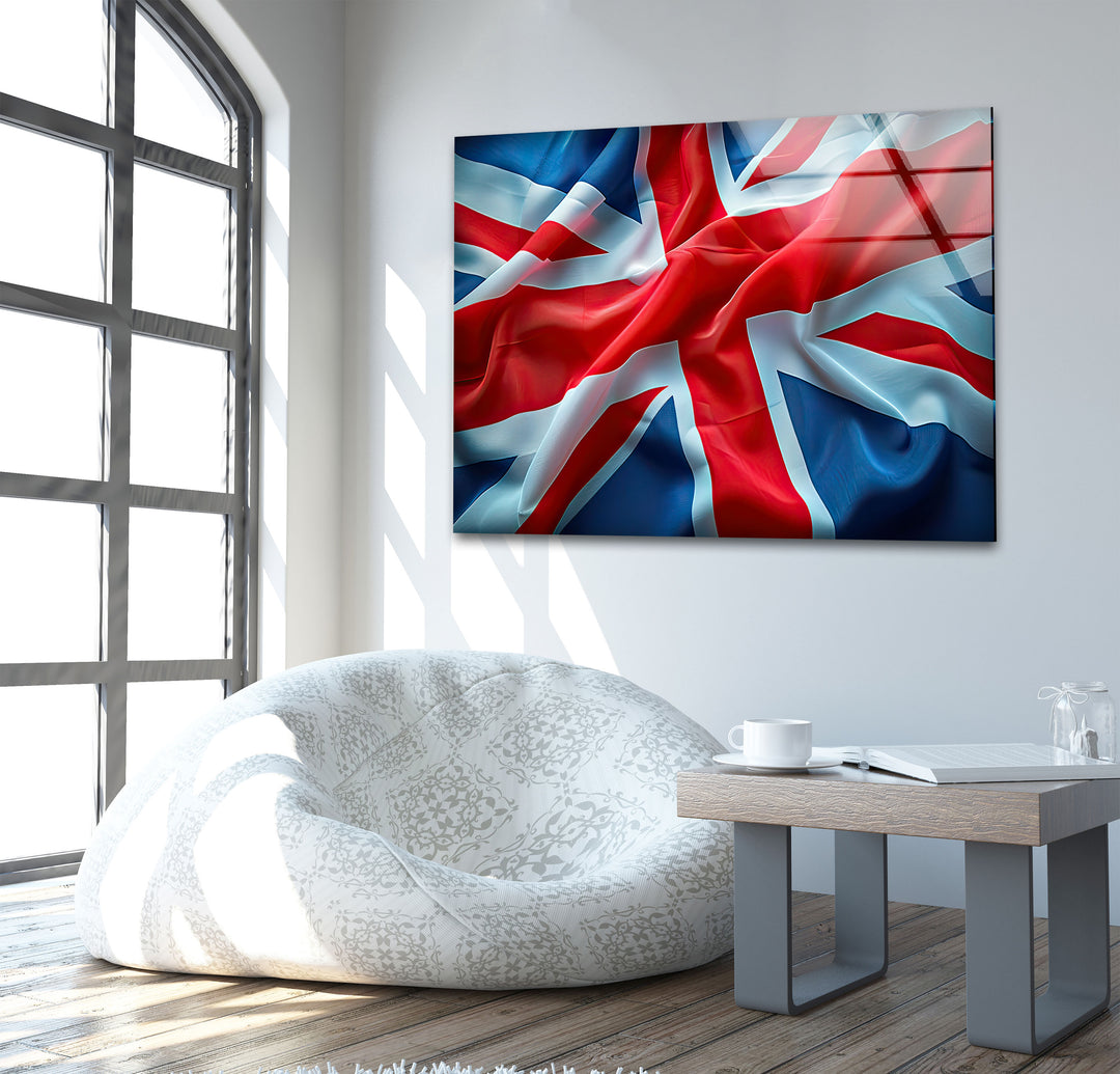 United Kingdom Flag Glass Wall Art photo print on glass, prints on glass wall art
