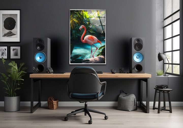 Tropical Flamingo Glass Wall Art glass image printing, glass prints from photos
