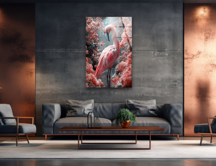 Soft Pink Flamingo Glass Wall Art art glass wall art, glass wall art pictures
