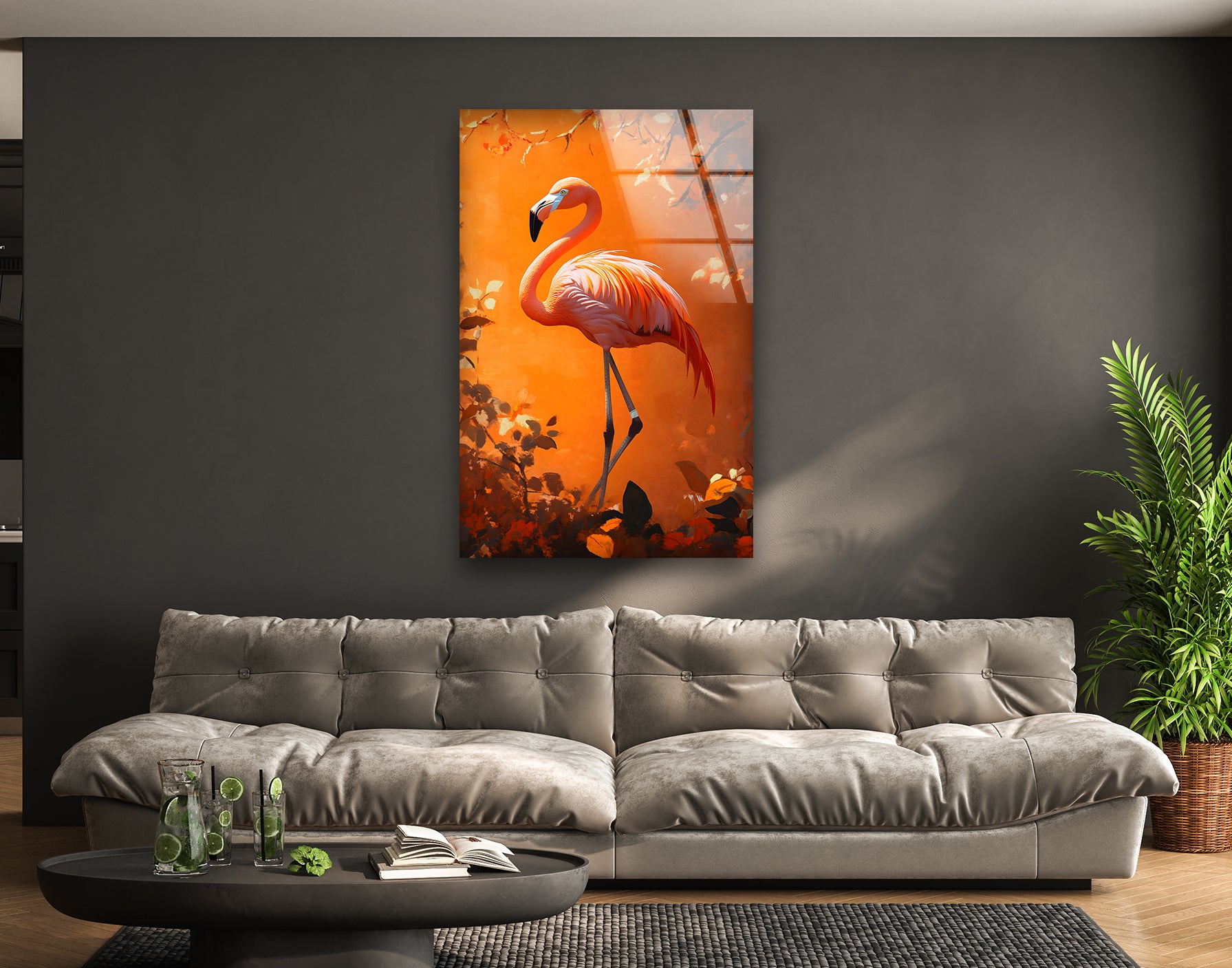 Flamingos Glass Printing Wall Art popular Modern Decor Ideas For Your House And Office Natural And Vivid Home Wall Decor Housewarming Gift