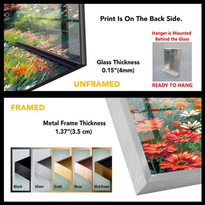 Floral Adventure Glass Wall Art