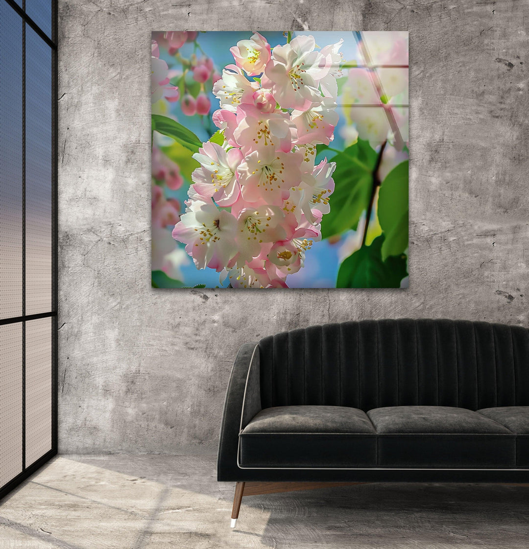 Cherry Blossoms Glass Wall Art, glass photo prints, glass picture prints