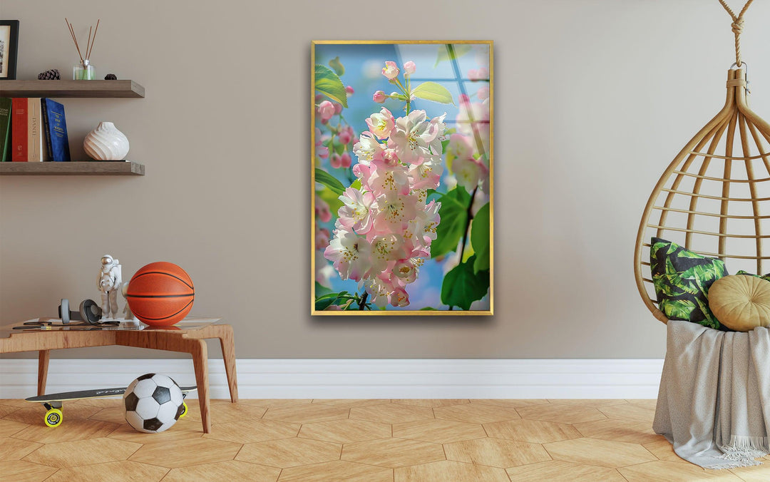 Cherry Blossoms Glass Wall Art, glass pictures for Wall, glass prints wall art