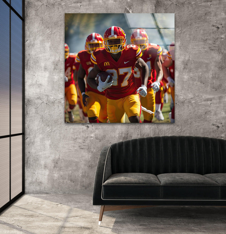 Red NFL Team Glass Wall Art glass pictures for Wall, glass prints wall art
