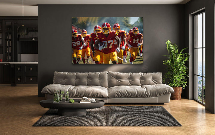 Red NFL Team Glass Wall Art glass image printing, glass prints from photos
