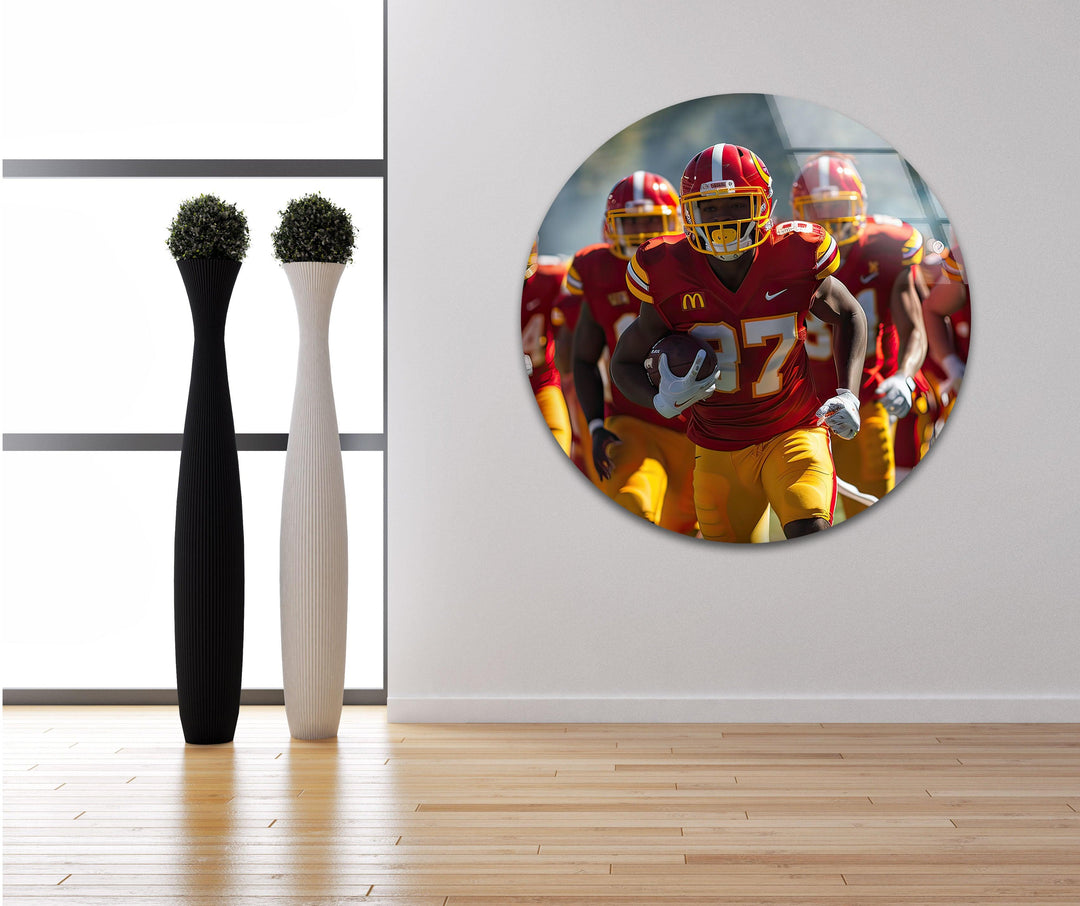 Red NFL Team Glass Wall Art glass wall decor, glass wall art decor
