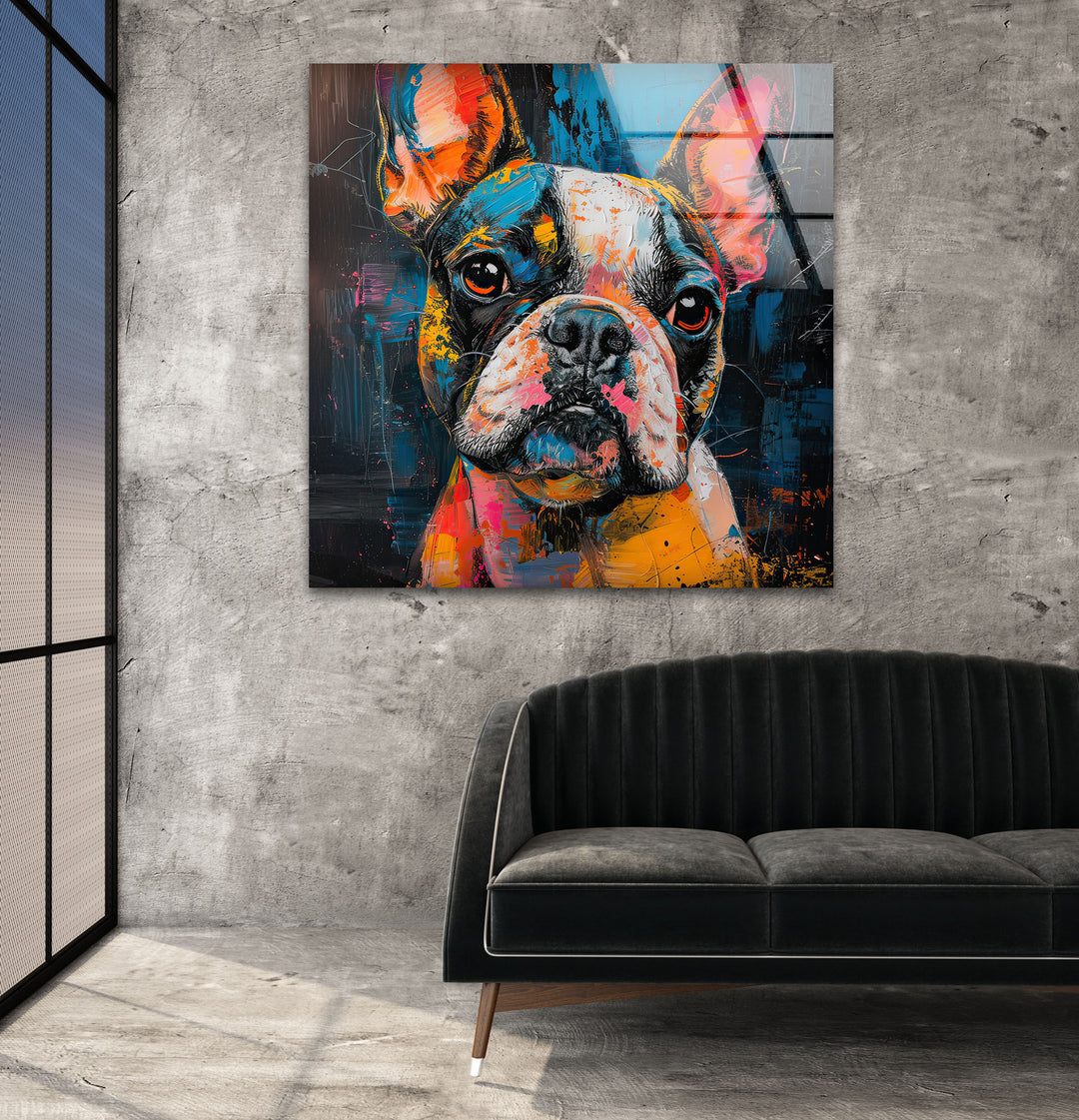 French Bulldog Colored Glass Wall Art Glass Printing Wall Art, Print photos on glass
