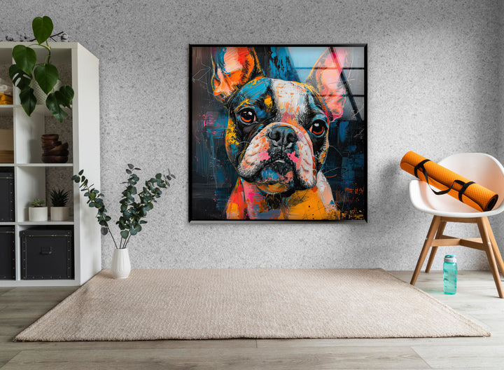 French Bulldog Colored Glass Wall Art stained glass wall art, stained glass wall decor
