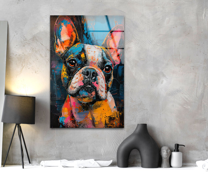 French Bulldog Colored Glass Wall Art glass image printing, glass prints from photos
