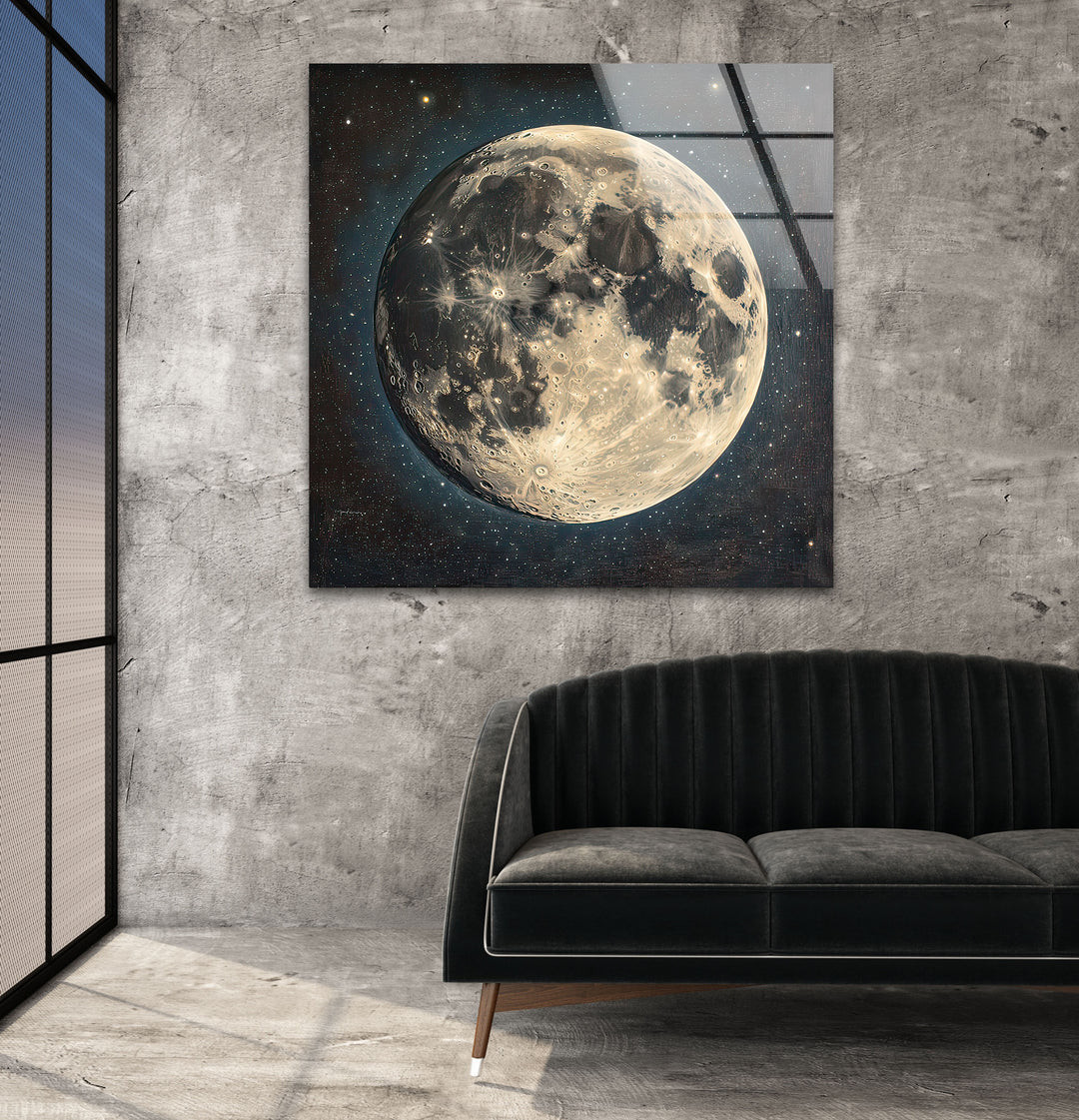 Full Moon Landscape Glass Wall Art large glass photo prints, glass wall photos
