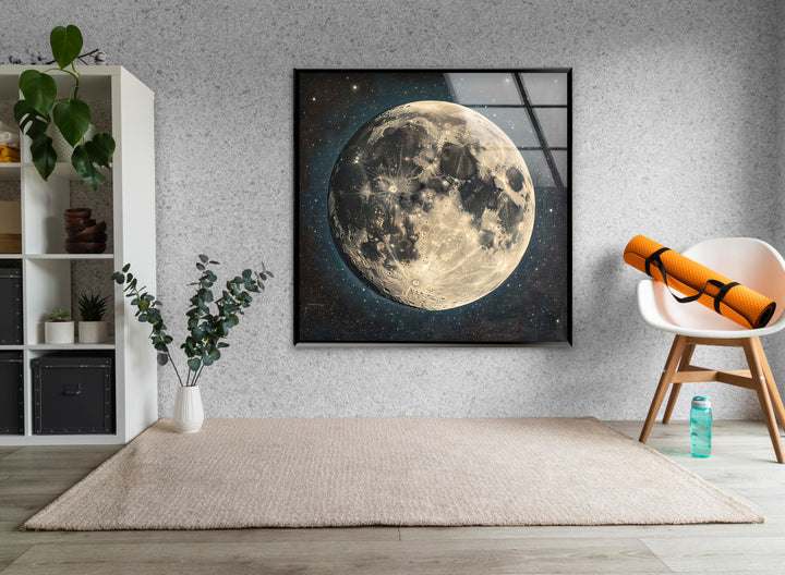 Full Moon Landscape Glass Wall Art glass photo prints, glass picture prints
