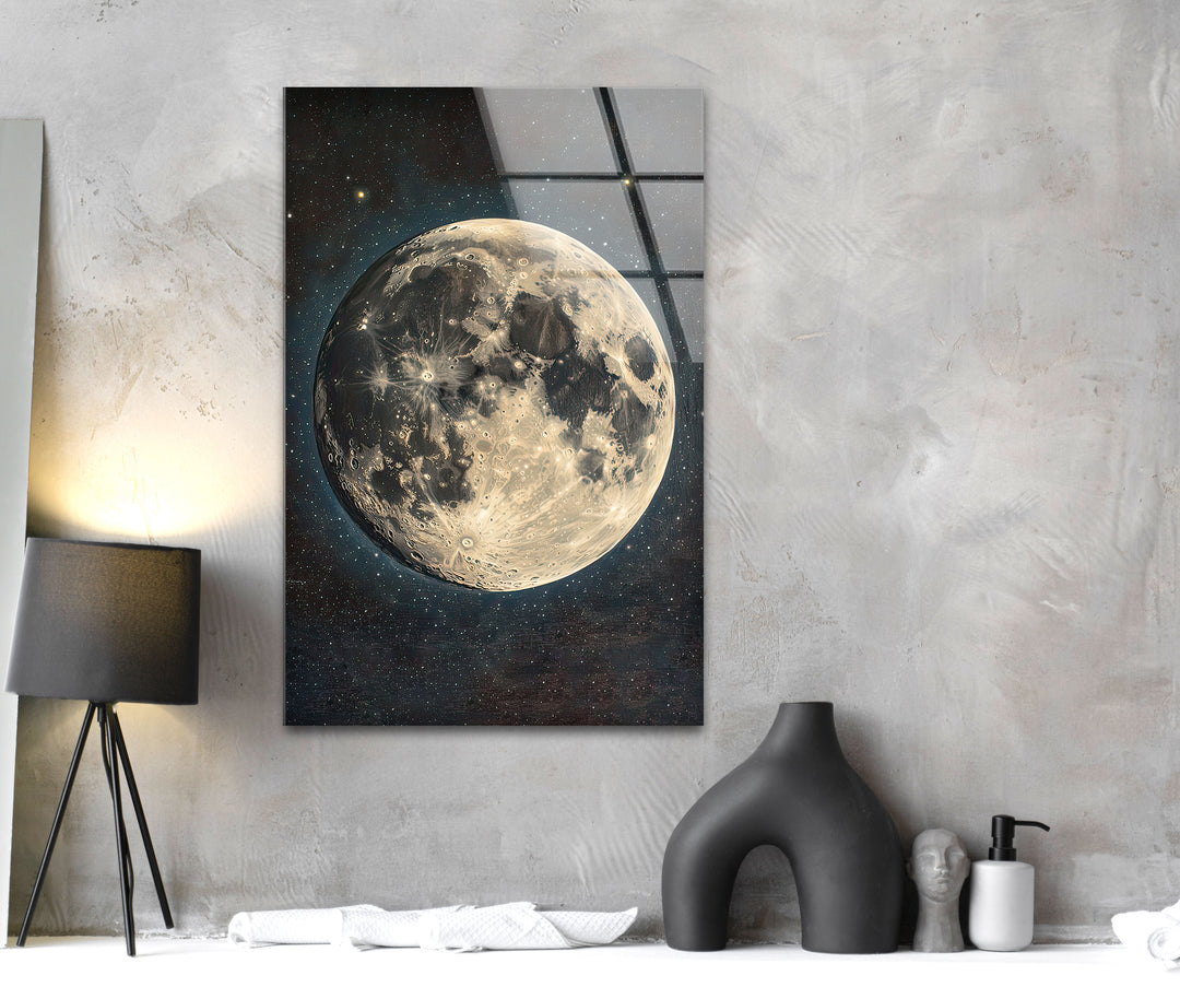 Full Moon Landscape Glass Wall Art glass image printing, glass prints from photos
