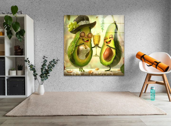 Fun Avocados Tempered Glass Wall Art - MyPhotoStation