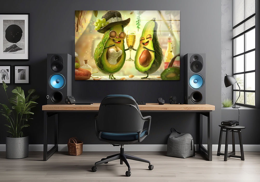 Fun Avocados Tempered Glass Wall Art - MyPhotoStation