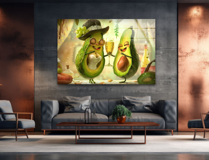 Fun Avocados Tempered Glass Wall Art - MyPhotoStation