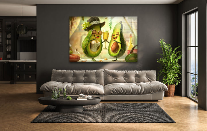 Fun Avocados Tempered Glass Wall Art - MyPhotoStation