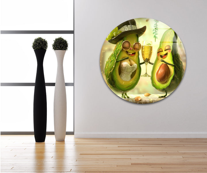 Fun Avocados Tempered Glass Wall Art - MyPhotoStation