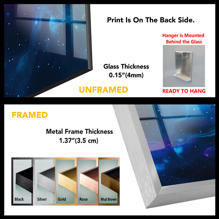 Galaxy Glass Wall Art, photo print on glass, prints on glass wall art