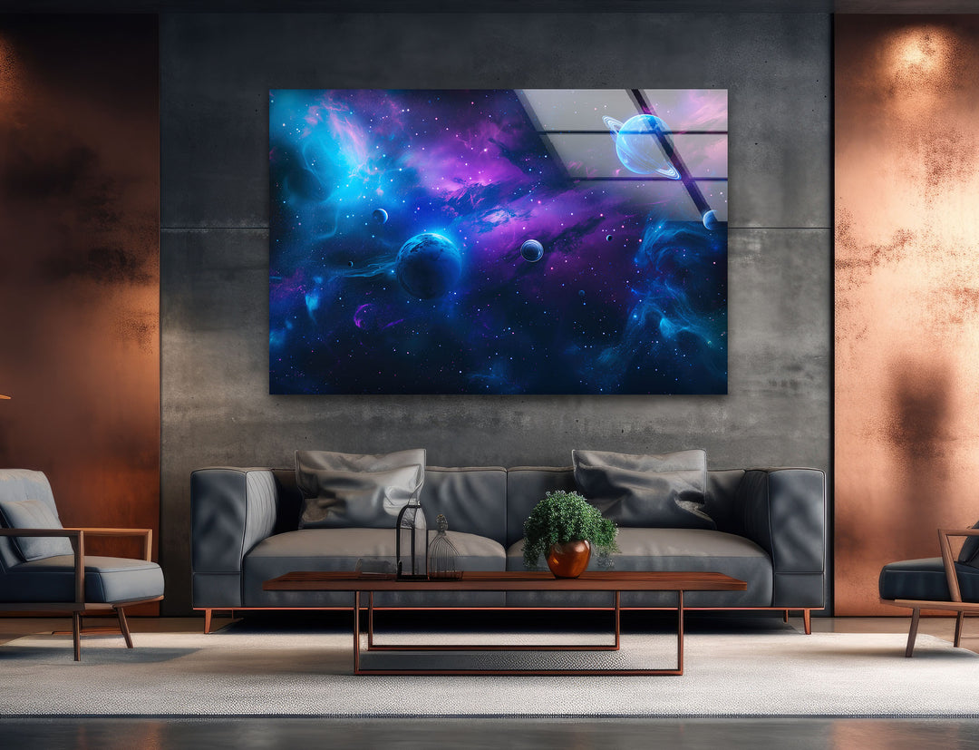 Galaxy Glass Wall Art, custom glass pictures, glass art prints