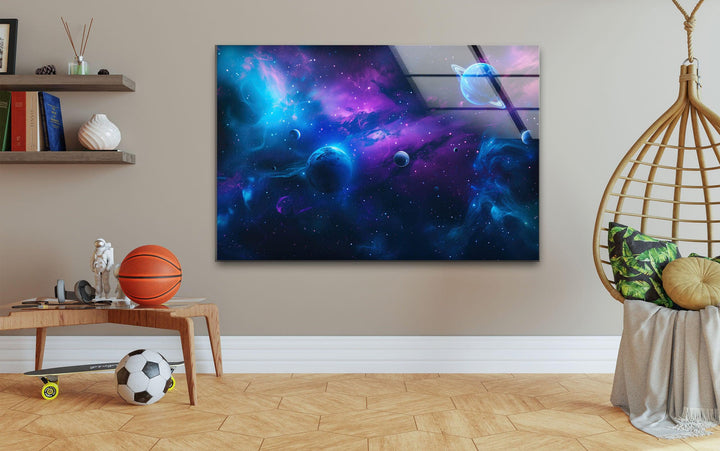 Galaxy Glass Wall Art, glass image printing, glass prints from photos