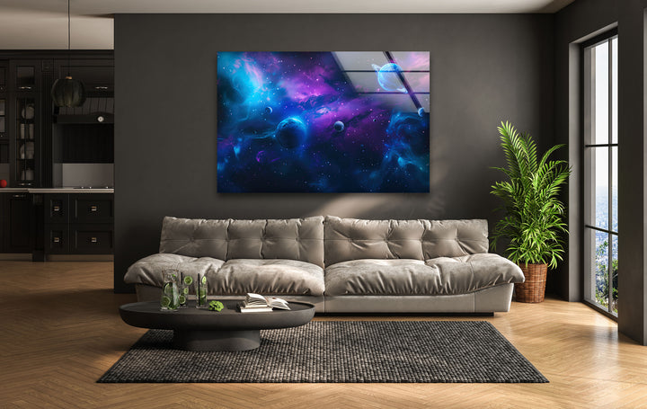 Galaxy Glass Wall Art, glass pictures for Wall, glass prints wall art