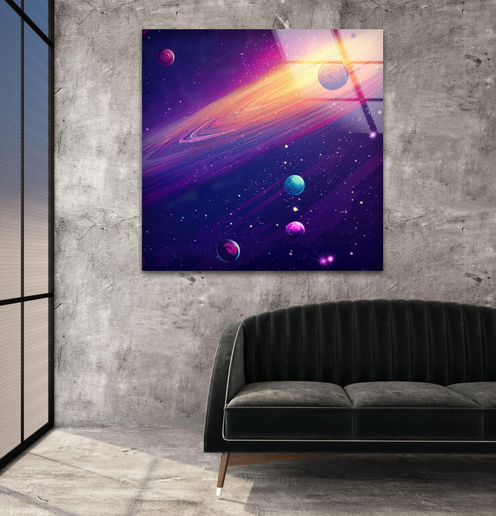 Color Galaxy Glass Wall Art, glass photo prints, glass picture prints